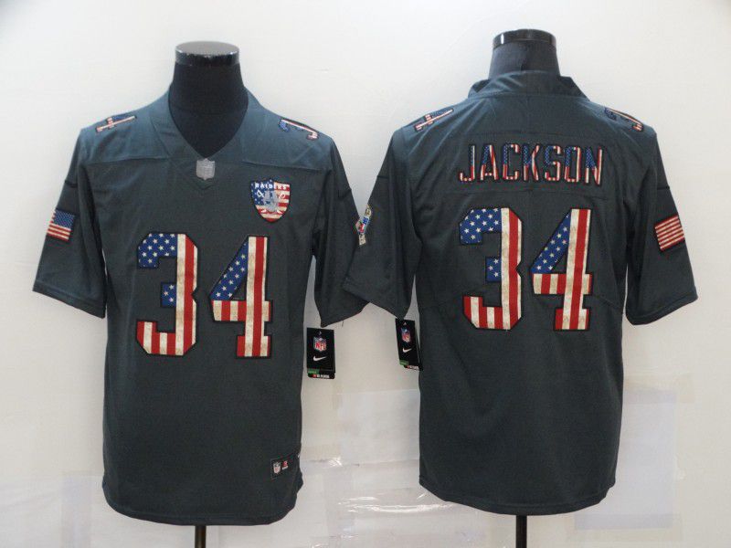 Men Oakland Raiders #34 Jackson Grey Nike Vapor Untouchable Limited 2020 NFL Nike Jerseys